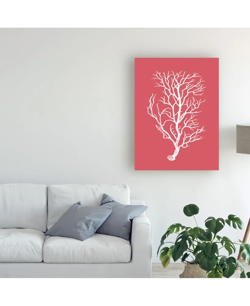 Fab Funky Corals White on Coral B Canvas Art