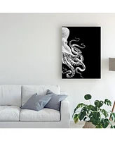 Fab Funky Octopus Black and White B Canvas Art - 15.5" x 21"