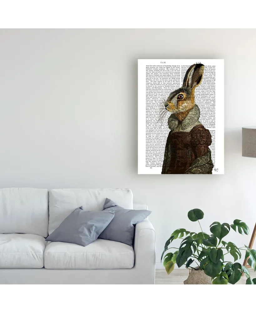Fab Funky Madam Hare Portrait Canvas Art