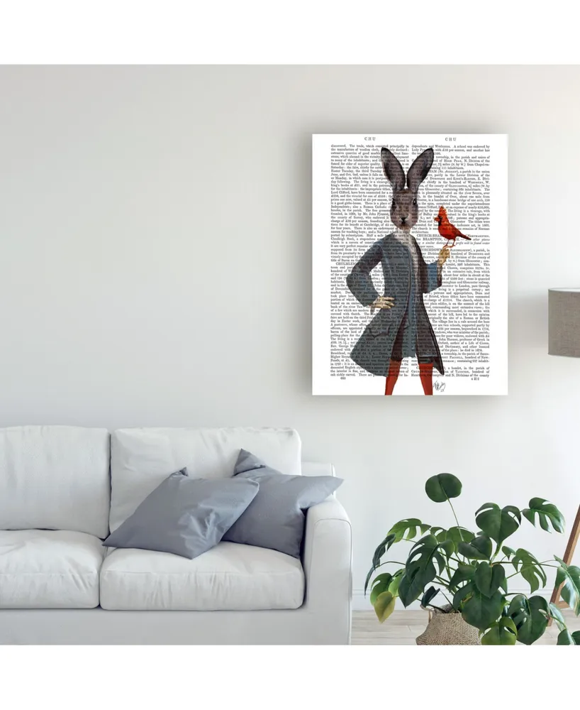 Fab Funky Rabbit and Bird Canvas Art - 27" x 33.5"