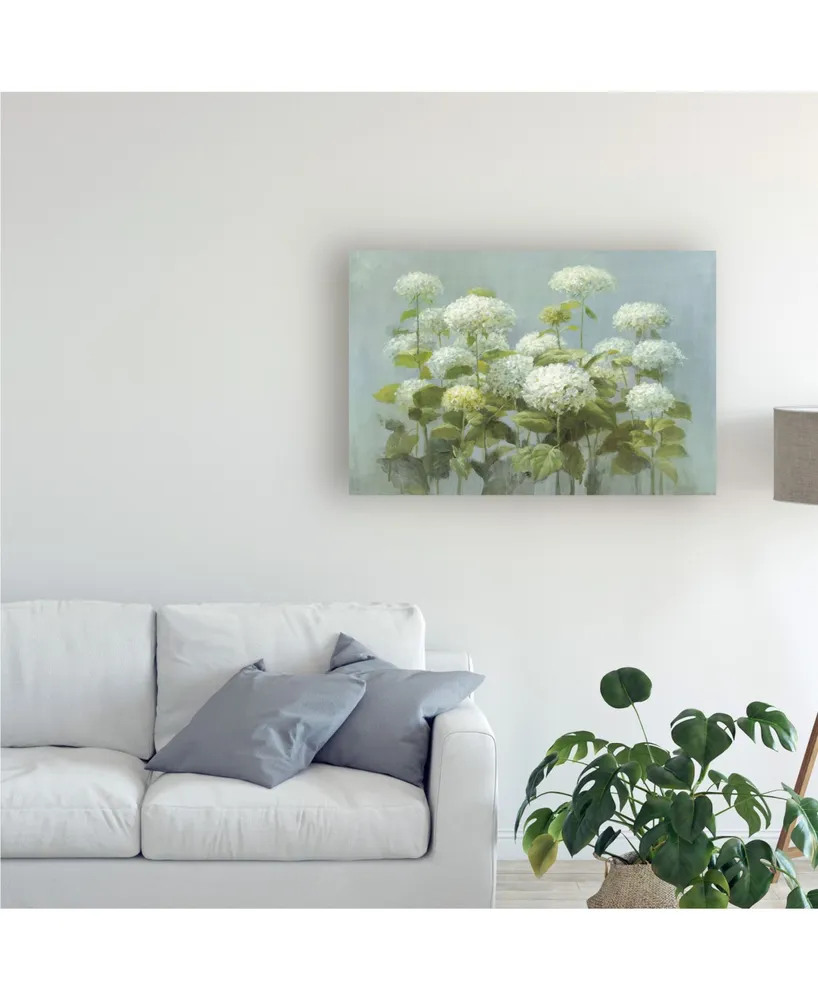 Danhui Nai White Hydrangea Garden Canvas Art