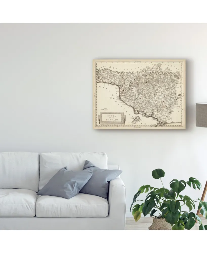 Unknown Antique Map of Tuscany Canvas Art