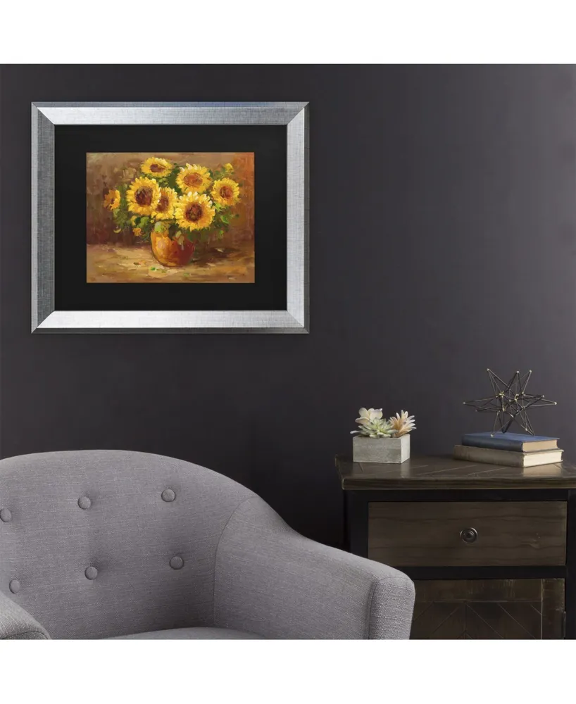 Masters Fine Art Sunflowers Still Life Matted Framed Art