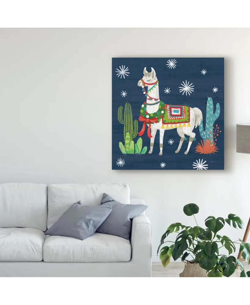 Mary Urban Lovely Llamas V Christmas Canvas Art