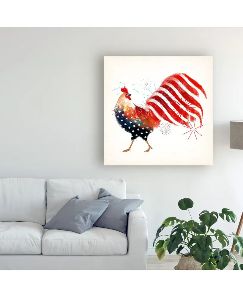 Victoria Borges Rooster Fireworks I Canvas Art - 15" x 20"
