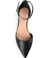 Journee Collection Women's Reba Ankle Strap Pointed Toe Flats