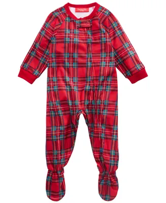 Holiday Lane Infant Brinkley Plaid Cotton Matching Family Pajamas Onesie, Created for Macy's