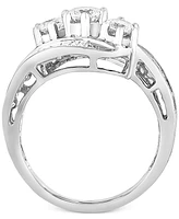 Diamond Bypass Ring in 14k White, Yellow or Rose Gold (1-1/2 ct. t.w.)