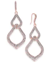 I.n.c. International Concepts Rose Gold-Tone Pave Interlocking Linear Drop Earrings, Created for Macy's