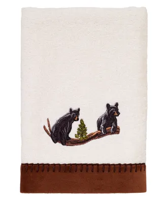 Avanti Black Playful Bears Lodge Cotton Hand Towel, 16" x 30"