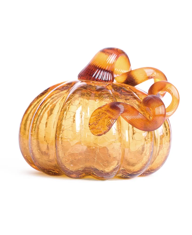 Glitzhome Crackle Glass Pumpkin