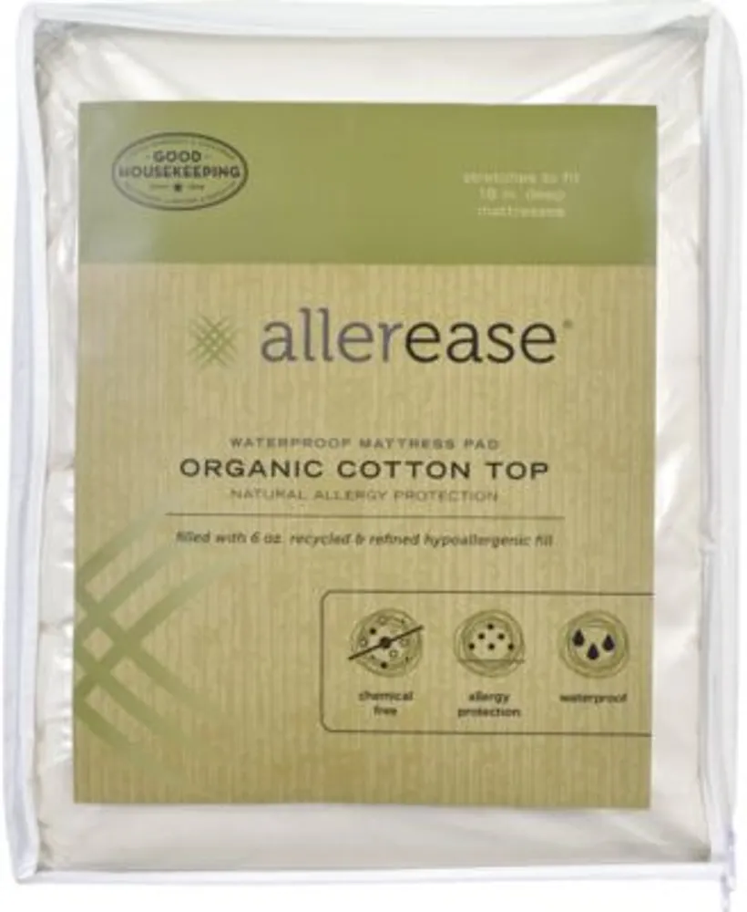 Allerease Cotton Top Cover Waterproof Mattress Pads