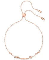 Swarovski Rose Gold-Tone Crystal Protective Charm Bolo Bracelet