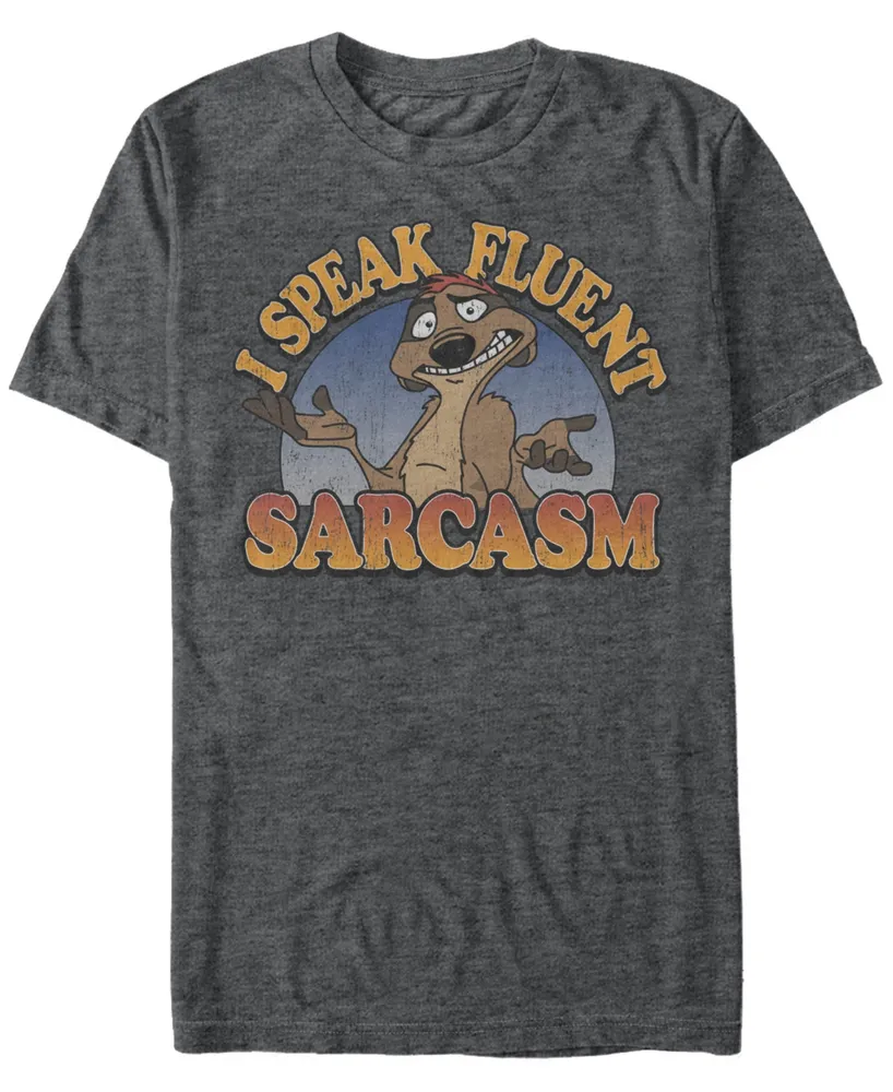 Disney Men's Lion King Timon Speaks Sarcasm Short Sleeve T-Shirt
