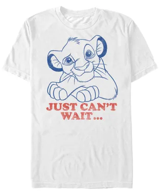 Disney Men's Lion King Simba Can't Wait Line Art Short Sleeve T-Shirt