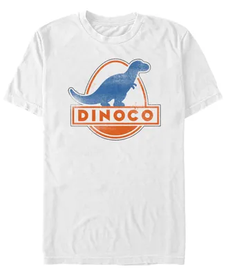 Disney Pixar Men's Cars Iconic Dinoco Gas Station Logo Short Sleeve T-Shirt