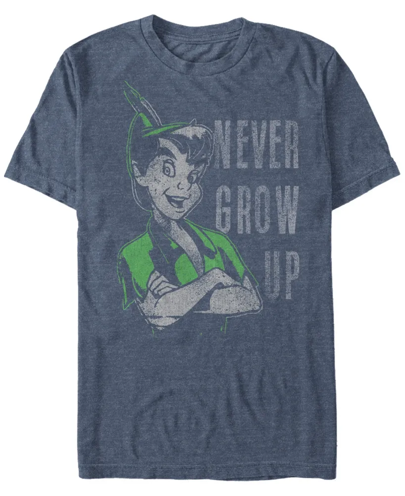 Fifth Sun Disney Men's Peter Pan Never Grow Up Vintage Portrait Short  Sleeve T-Shirt