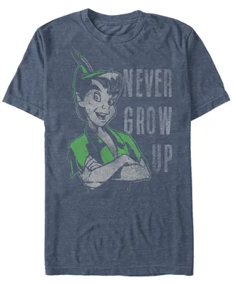 Disney Men's Peter Pan Never Grow Up Vintage Portrait Short Sleeve T-Shirt