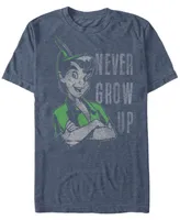 Disney Men's Peter Pan Never Grow Up Vintage Portrait Short Sleeve T-Shirt