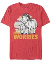 Disney Men's The Lion King Live Action Timon Pumbaa No Worries Short Sleeve T-Shirt