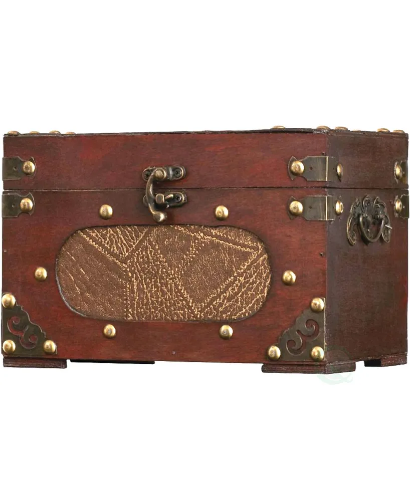 Vintiquewise Small Pirate Style Wooden Treasure Chest