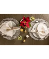 Design Imports Sparkle Snowflakes Embroidered Napkin Set