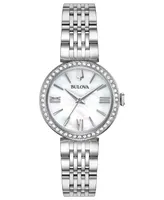 Bulova Women's Stainless Steel Bracelet Watch 33mm Gift Set