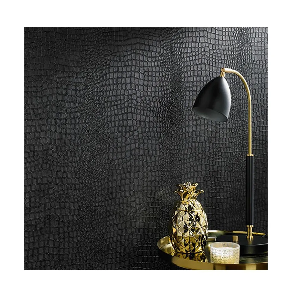 Graham Brown Crocodile Black Wallpaper