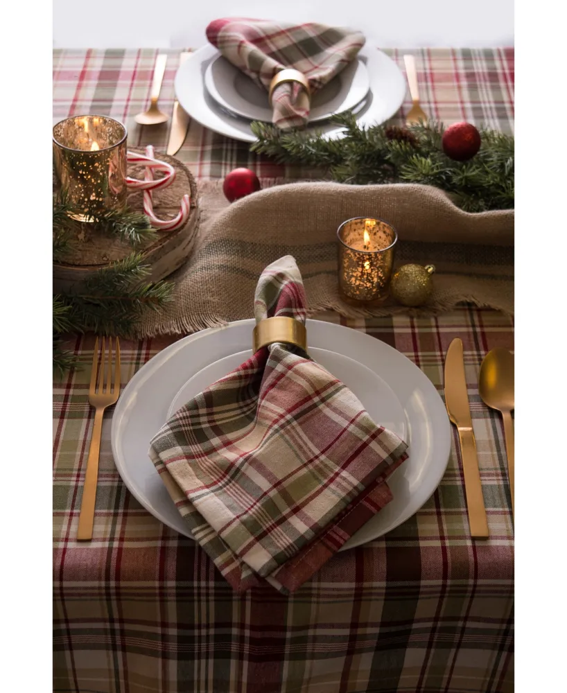 Design Imports Give Thanks Plaid Table Runner
