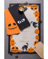 Design Imports Assorted Jack-o-Lantern Halloween Printed Dishtowel Set