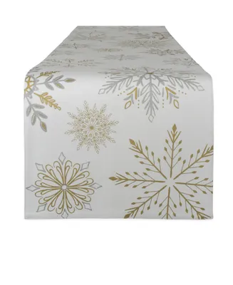 Design Imports Snowflake Sparkle Printed Table Runner