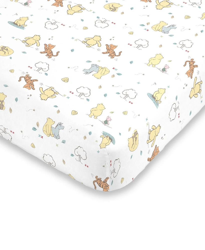 Disney Classic Winnie the Pooh Fitted Sheet, Crib