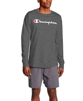 Champion Men's Script-Logo Long Sleeve Tshirt