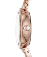 Dkny Women's Crosswalk Rose Gold-Tone Stainless Steel Bangle Bracelet Watch 26mm