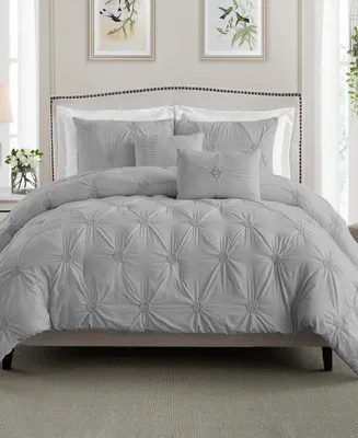 Floral Pintuck Full/Queen Comforter Set