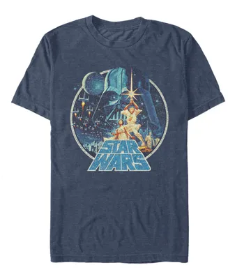 Star Wars Men's Classic Retro Circle Movie Poster Short Sleeve T-Shirt