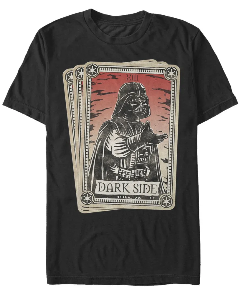 Star Wars Men's Classic Darth Vader Dark Side Tarot Card Short Sleeve T-Shirt