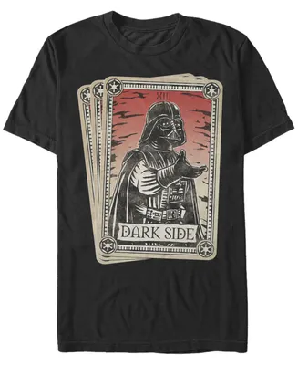Star Wars Men's Classic Darth Vader Dark Side Tarot Card Short Sleeve T-Shirt