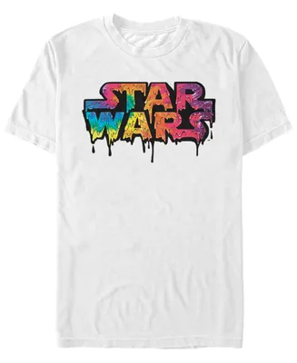Star Wars Men's Classic Tie Die Melting Drip Logo Short Sleeve T-Shirt