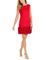 Donna Ricco Ruffled-Hem Sheath Dress