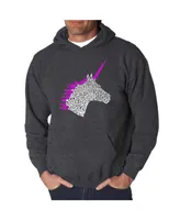 La Pop Art Men's Word Hooded Sweatshirt - Unicorn