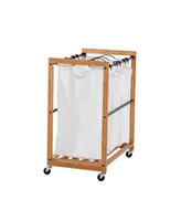 Trinity 3 Bag Bamboo Laundry Cart