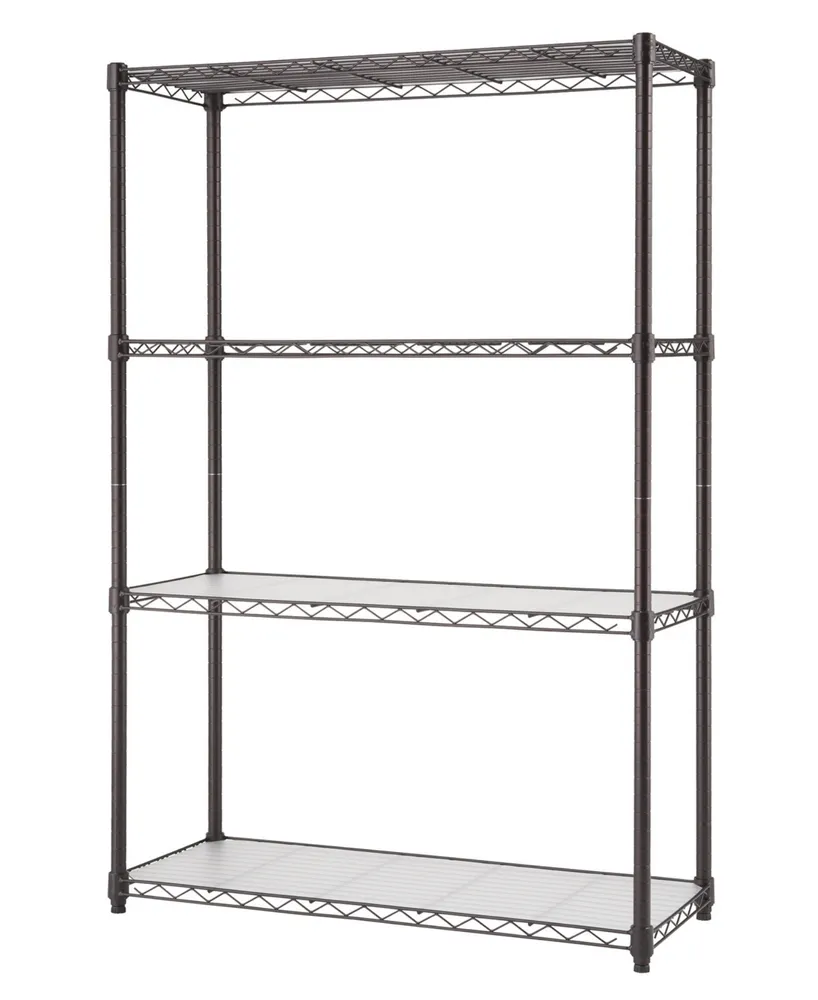 TRINITY EcoStorage 4-Tier Corner Wire Shelving Rack with Wheels