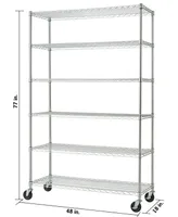 Trinity Basics -Tier Wire Shelving Rack Includes Wheels