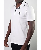 Members Only Men's Basic Short Sleeve Logo Botton Polo