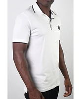 Members Only Men's Basic Short Sleeve Logo Botton Polo