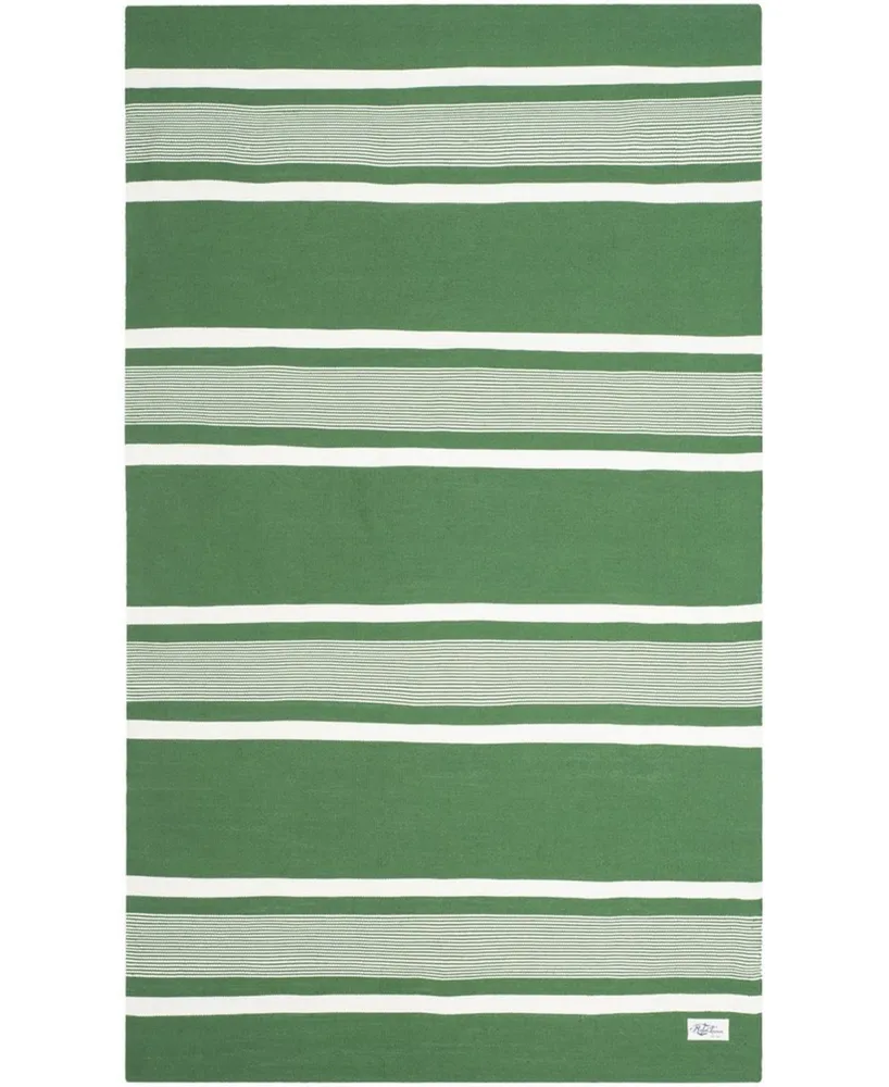 Lauren Ralph Lauren Hanover Stripe LRL2461B Green 4' X 6' Outdoor Area Rug