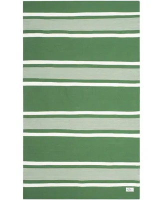 Lauren Ralph Lauren Hanover Stripe LRL2461B Green 4' X 6' Outdoor Area Rug