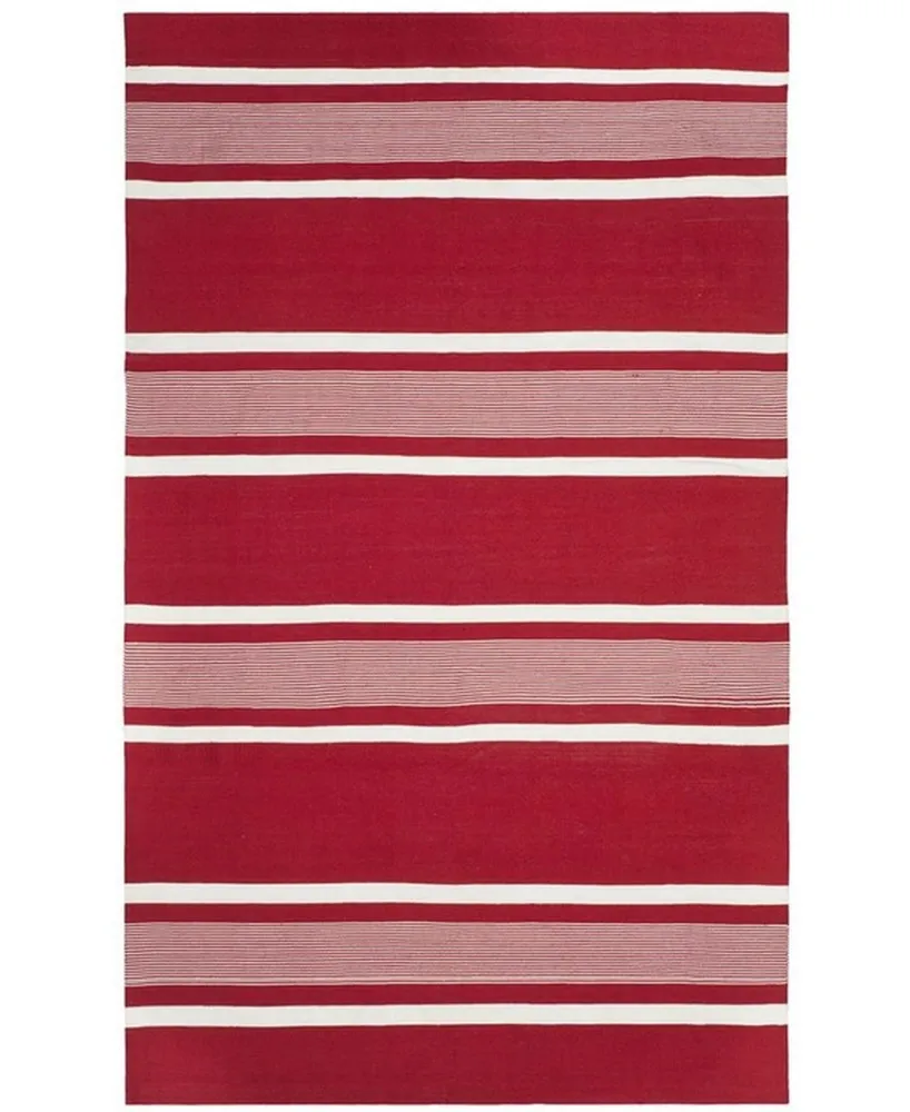 Lauren Ralph Lauren Hanover Stripe LRL2461D Red 4' X 6' Outdoor Area Rug