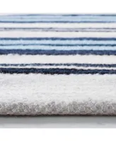 Lauren Ralph Lauren Leopold Stripe LRL2462B White and French Blue 5' X 8' Outdoor Area Rug